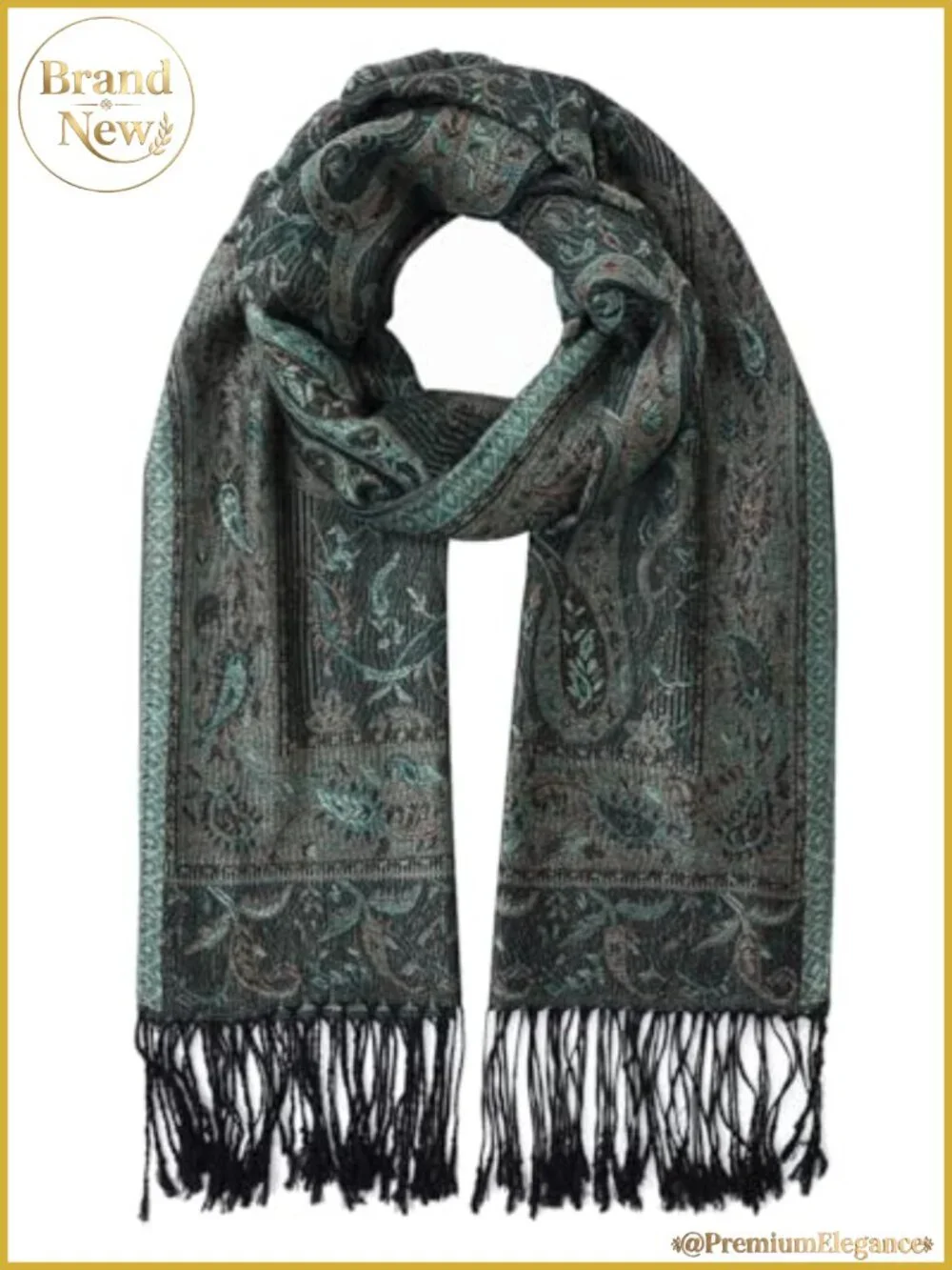 Soft Silky Pashmina Shawl Wrap Paisley Fringe Scarf Hijab